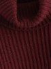 Drop Shoulder Turtleneck Chunky Sweater -  
