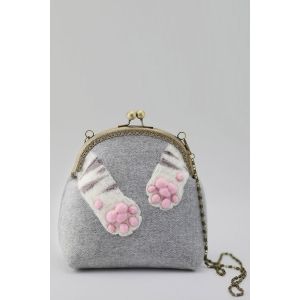 Kiss Lock Cat Pads Crossbody Bag