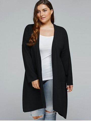 [17% OFF] Plus Size Long Asymmetric Cardigan | Rosegal