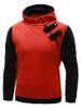 Inclined Zipper Color Block Hooded Long Sleeves Hoodie For Men -  