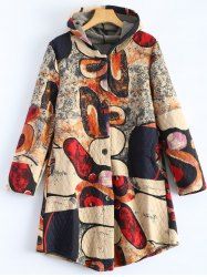 vintage badge printed sweatshirt coat