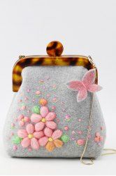Snake Chains Flowers Crossbody Bag