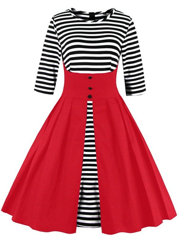 2019 striped midi plus size vintage skater dress 2019 striped midi plus size vintage skater dress