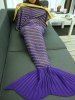 Crochet Oblique Stripe Sleeping Bag Wrap Mermaid Blanket -  