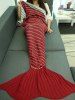 Crochet Oblique Stripe Sleeping Bag Wrap Mermaid Blanket -  