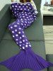 Comfortable Polka Dot Knitted Sleeping Bag Mermaid Tail Blanket -  