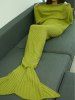 Couverture motif sirène tricotée sac de couchage pour canapé - Turquoise 