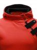Inclined Zipper Color Block Hooded Long Sleeves Hoodie For Men -  