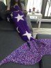 Stars Pattern Knitted Mermaid Tail Blanket -  