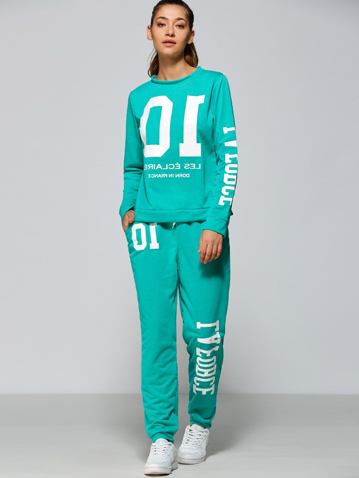 

Funny Sweatshirt and Jogger Pants, Lake green