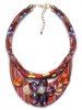 Ethnic Faux Crystal Floral Necklace -  