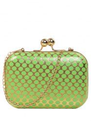 Kiss Lock Polka Dot Metal Evening Bag