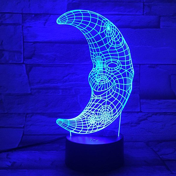 

3D Visual LED Colorful Moon Shape Bedroom Party Decor Night Light