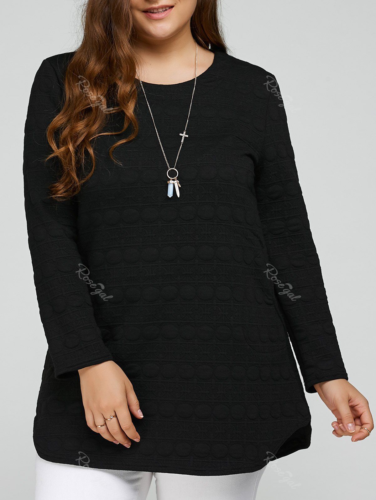 

Long Sleeve Plus Size Tunic Top, Black