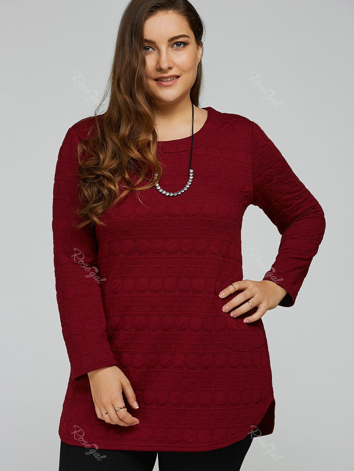 Plus size long sleeve tops