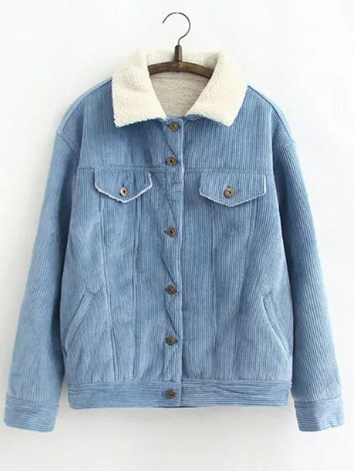 [25% OFF] Vintage Sherpa Fleece Corduroy Jacket | Rosegal