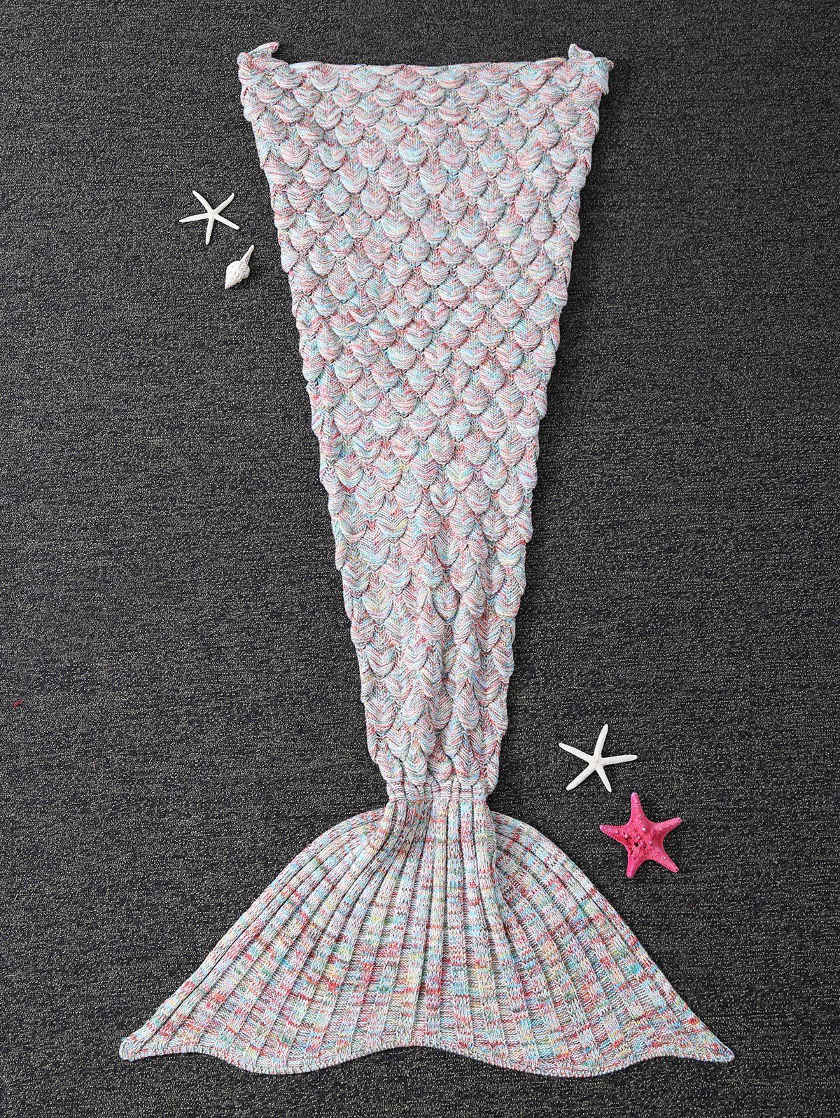 

Soft Fish Scale Design Antipilling Sleeping Bag Wrap Mermaid Blanket, Light pink
