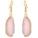 Natural Stone Gilt Edged Drop Earrings -  