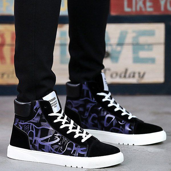

Splicing Tie Up Colour Block Boots, Purple