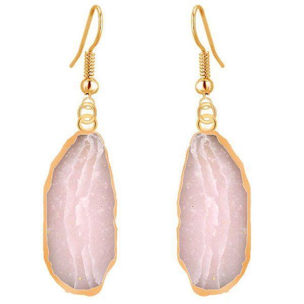 Outfits Natural Stone Gilt Edged Drop Earrings  