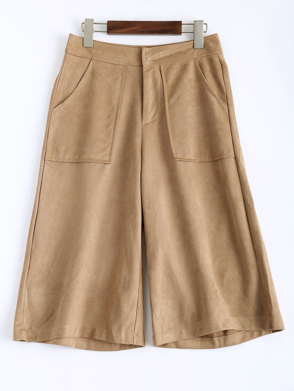 Sale Sueded Cropped Wide Leg Pants  