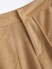Sueded Cropped Wide Leg Pants -  