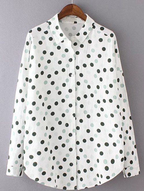 [26% OFF] Slim Polka Dot Shirt | Rosegal