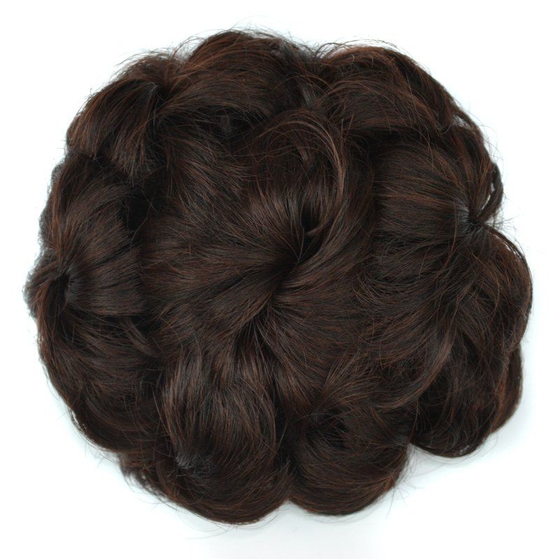 

Bouffant Curly High Temperature Fiber Hair Bun, Red mixed black