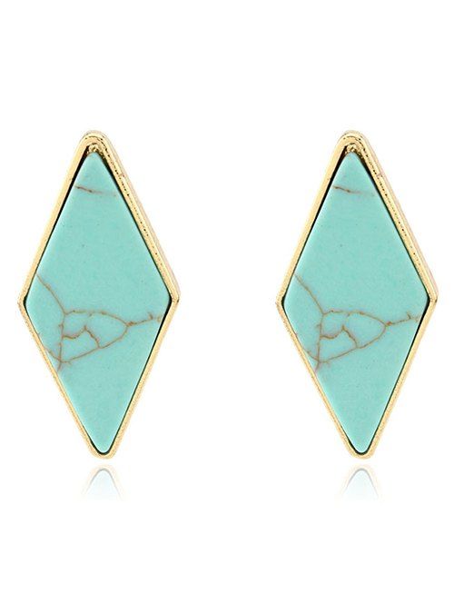 

Artificial Turquoise Geometric Drop Earrings, Green