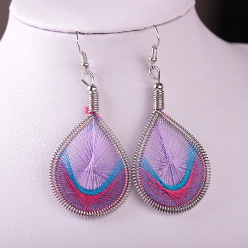 

Ethnic Style Water Drop Earrings, Purple