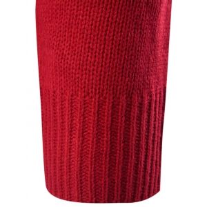 Red M Half Zip Up Stand Collar Striped Sweater | RoseGal.com