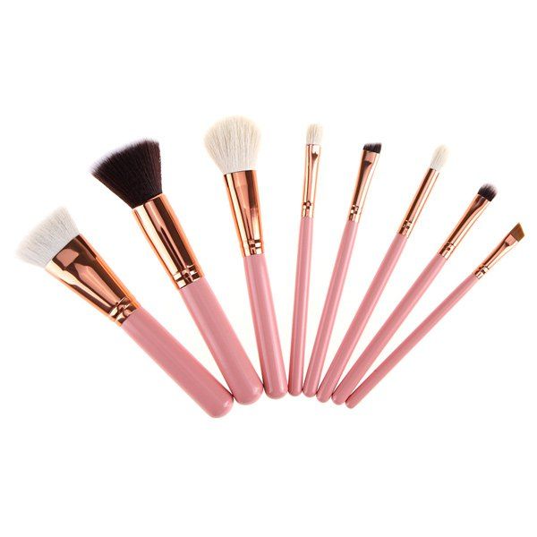 [30 OFF] 8 Pcs Goat Hair Makeup Brushes Set Rosegal