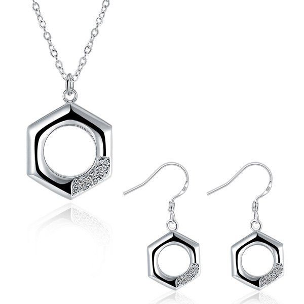 2019 Rhinestone Geometric Jewelry Set