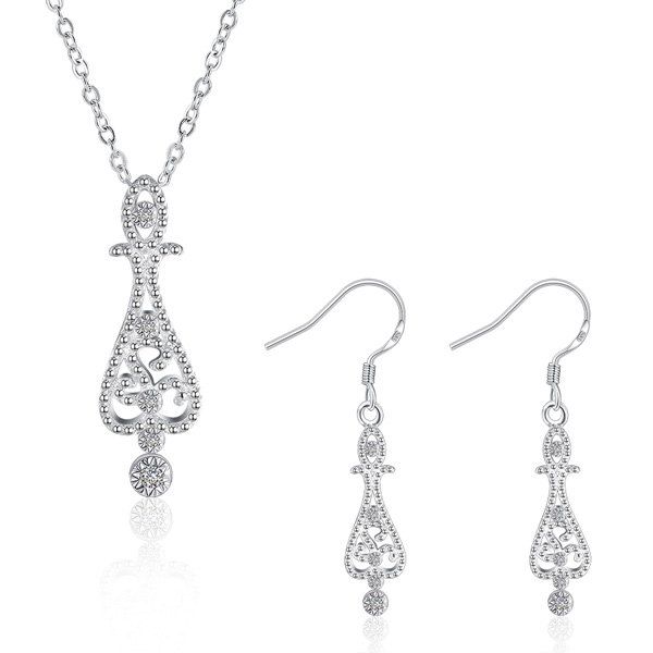 

Water Drop Jewelry Set, Silver