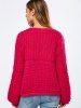 Balloon Sleeve Crochet Chunky Sweater -  