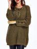 Lace Up Criss-Cross Long Sweater -  