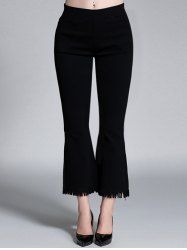 Plus Size High Waisted Bootcut Fringed Pants