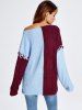 Color Block Loose Sweater -  