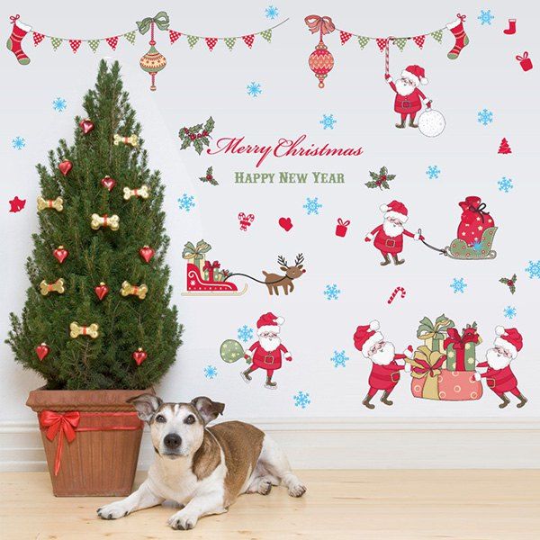 

Colorful Merry Christmas Bedroom Removable Wall Stickers