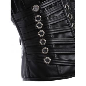 black leather lace up corset