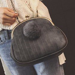 Faux Fur titching Crossbody Bag