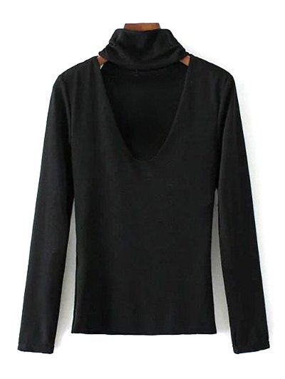 

Turtle Neck Fitting Knitwear, Black