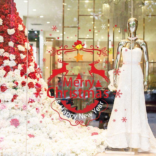 

Merry Christmas DIY Removable Home Decor Wall Stickers, Red