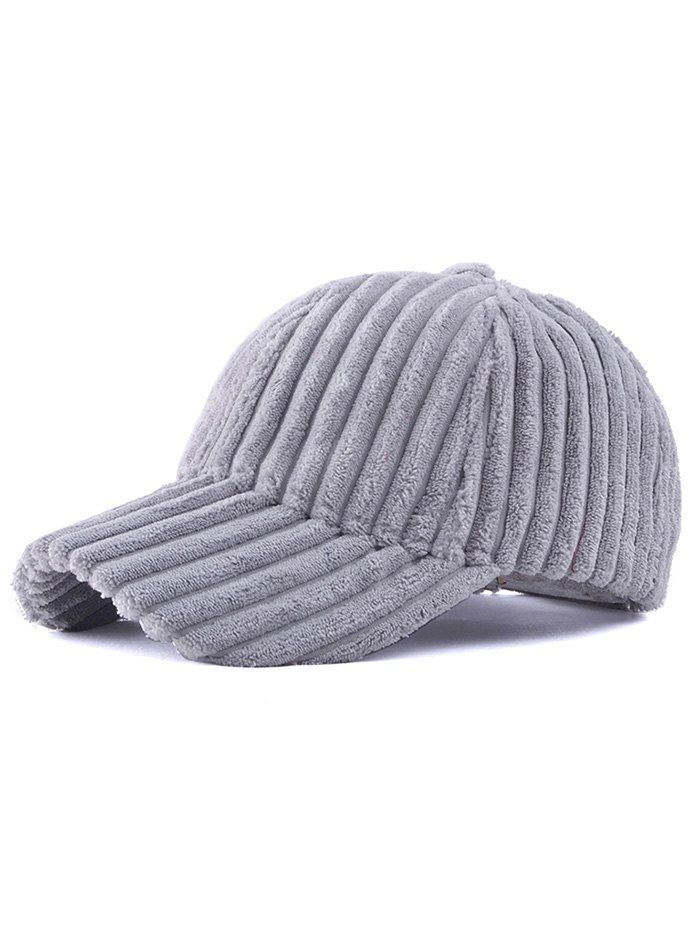 

Corduroy Thick Stripe Adjustable Baseball Cap, Light gray