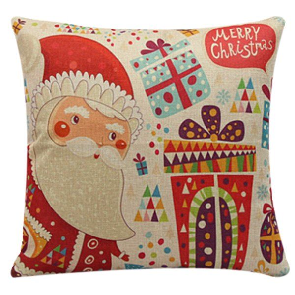 

Merry Cartoon Santa Claus Gifts Pillow Case, Red