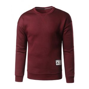 

Crew Neck Applique Sweatshirt, Burgundy