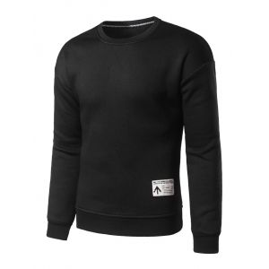 

Crew Neck Applique Sweatshirt, Black