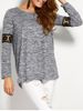 Space Dyed Lace Panel Tunic Top -  