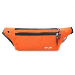 Colour Spliced Double Zipper Nylon Crossbody Bag