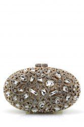 Oval Rhinestone Evening Bag